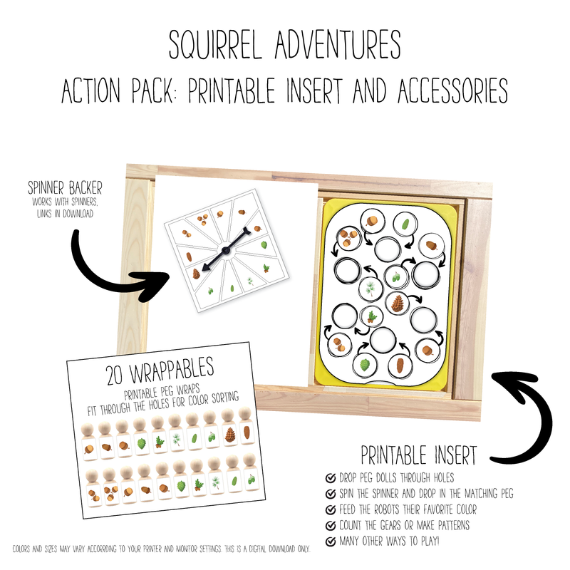 Squirrel Adventures 6 Hole Sorting Action Pack