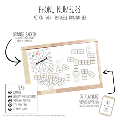 Phone Numbers Domino Game Pack