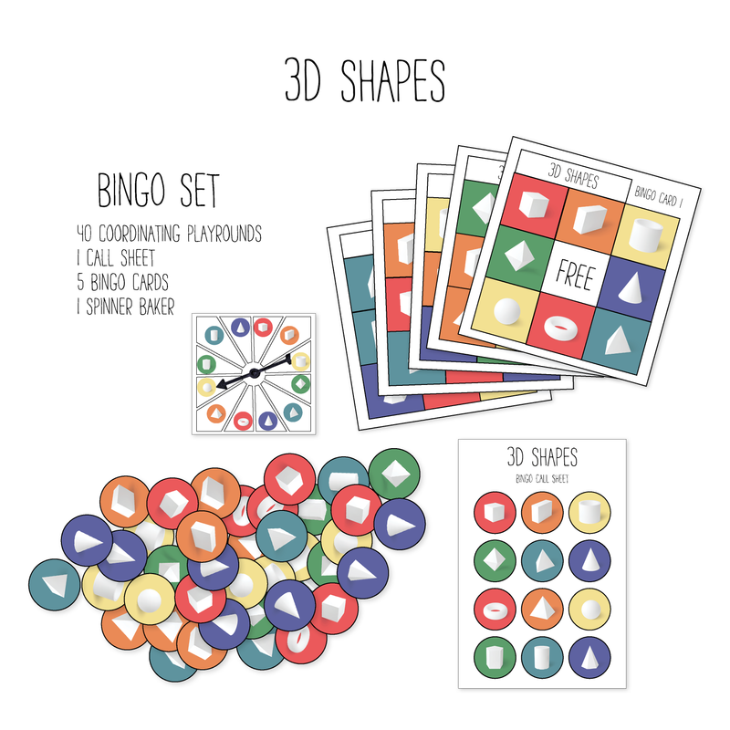 3D Shapes Bingo Game Pack