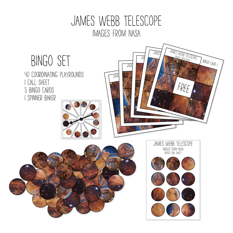 James Webb Telescope Images Bingo Game Pack