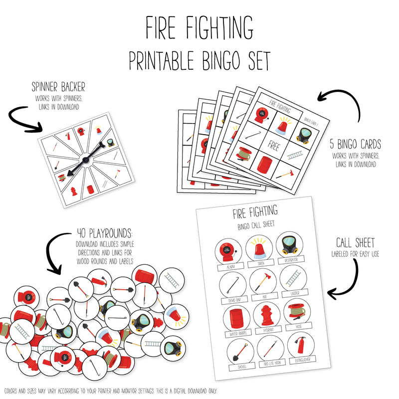 Fire Fighting Bingo Game Pack