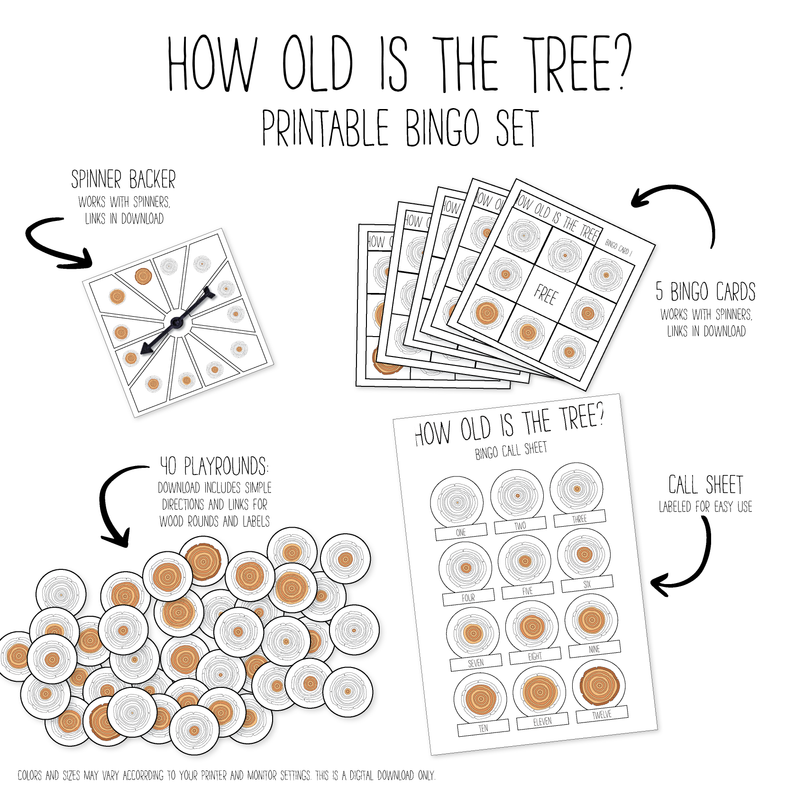How Old Is This Tree Bingo Game Pack