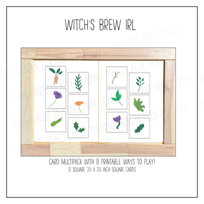 Witches Brew IRL Card Pack with Labeled Cards & Print and Fold Box