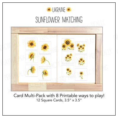 Ukraine- Sunflower Matching Cards and Cubes