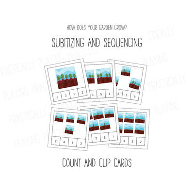 Gardening Card Pack - Subitizing and Sequencing