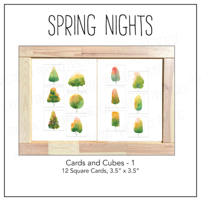 Spring Nights, Watercolor Trees Look and Find Card Pack
