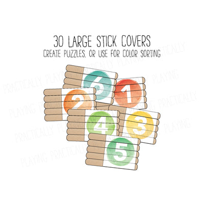 Learning Numbers Craft Stick Covers and Toppers 1