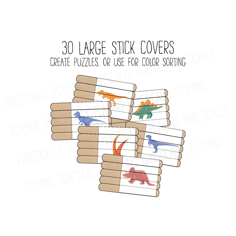 Eras of Dinosaurs Craft Stick Covers and Toppers
