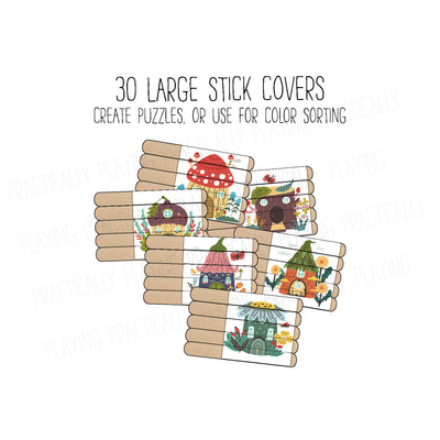 Fairy Houses Craft Stick Covers and Toppers