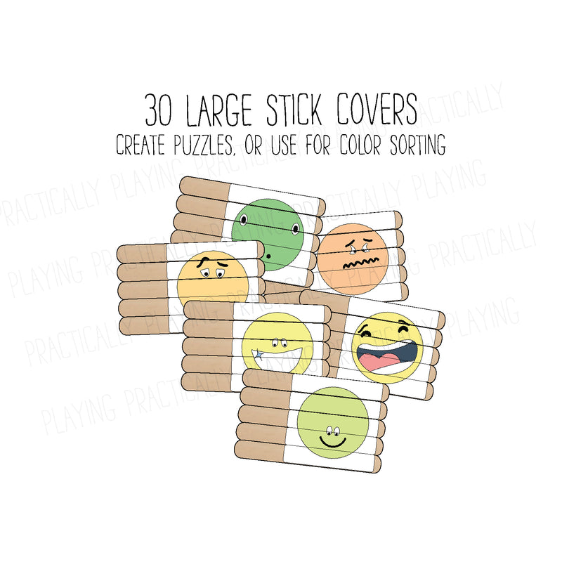 Emotional Scale Craft Stick Covers and Toppers A