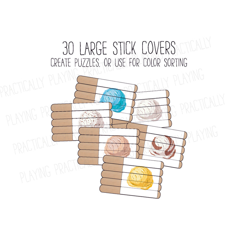 Ice Cream Craft Stick Covers and Toppers A