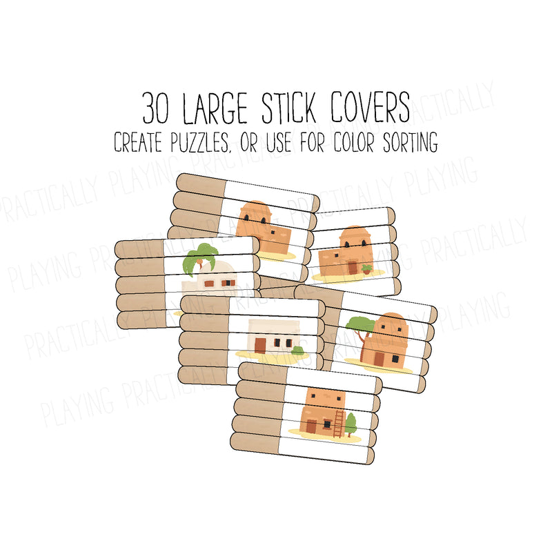 Bible Houses Craft Stick Covers and Toppers