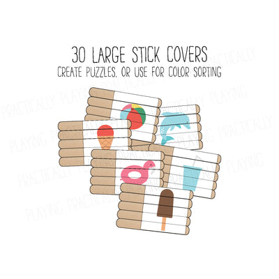 Beach Days Craft Stick Covers and Toppers A - Beach Accessories