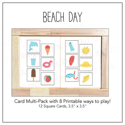 Beach Days Card Pack & Printable Box A - Beach Accessories