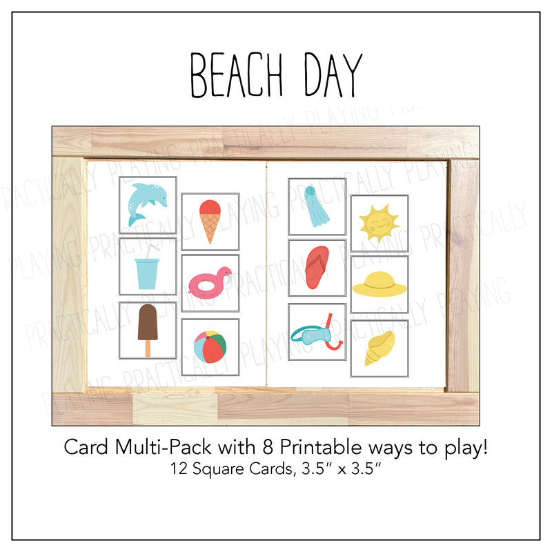 Beach Days Card Pack & Printable Box A - Beach Accessories