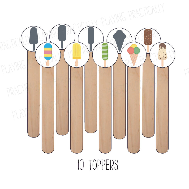 Ice Cream Craft Stick Covers and Toppers B