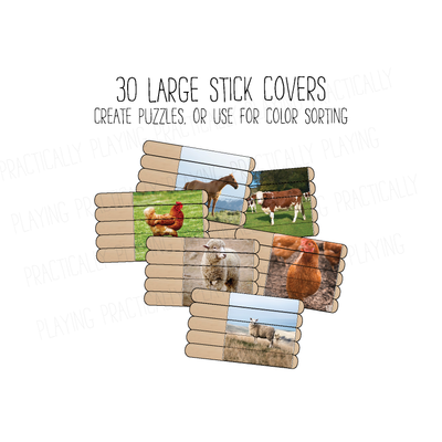Old MacDonald's Farm Craft Stick Covers and Toppers B