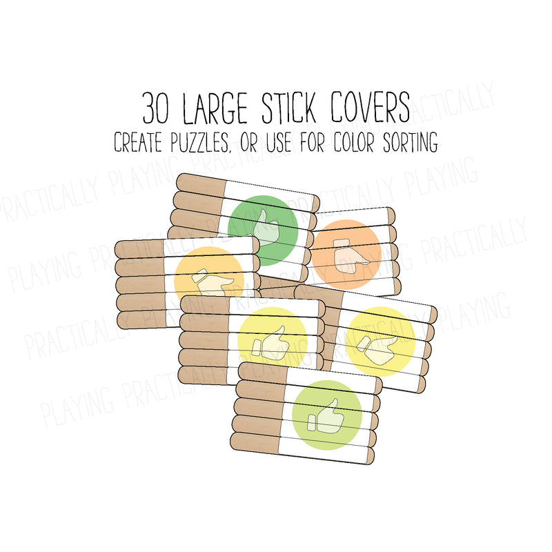 Emotional Scale Craft Stick Covers and Toppers B