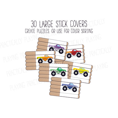 Monster Trucks Craft Stick Covers and Toppers B