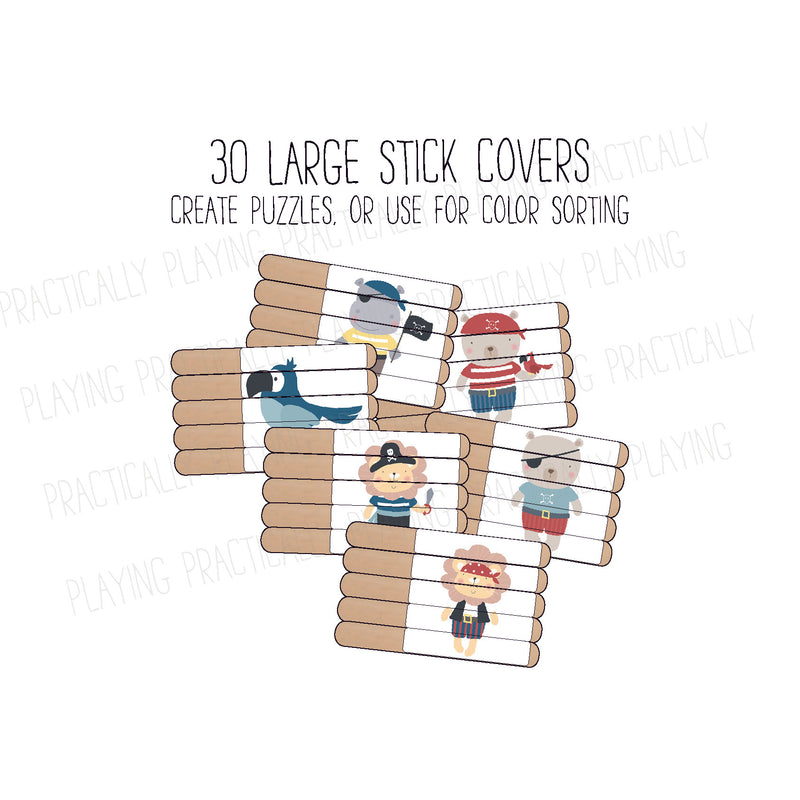 Pirate Adventures Craft Stick Covers and Toppers B