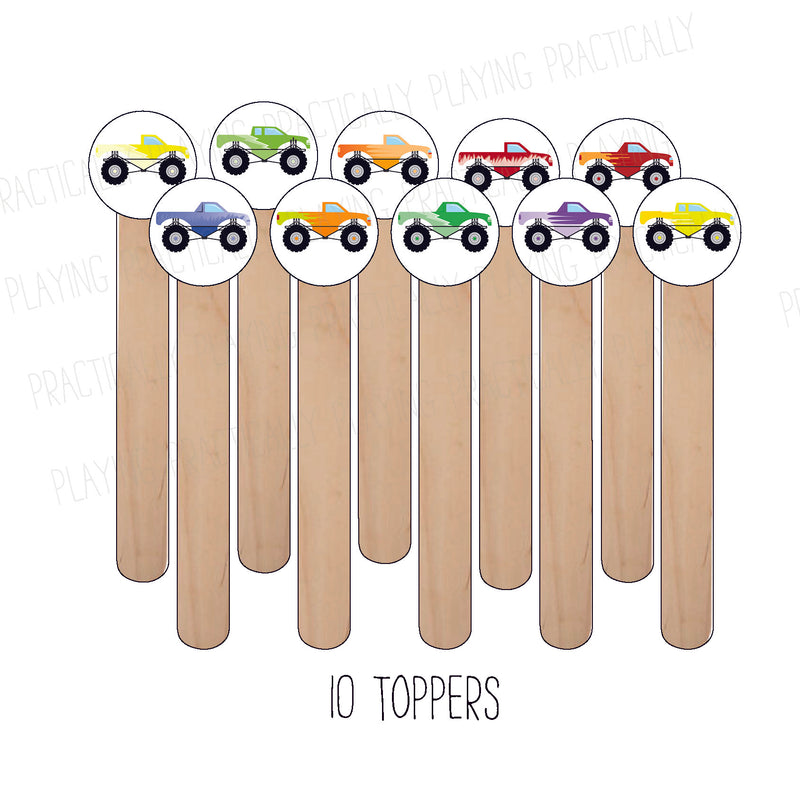 Monster Trucks Craft Stick Covers and Toppers B