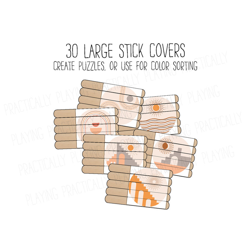 Minimalist Earthtones Craft Stick Covers and Toppers 3