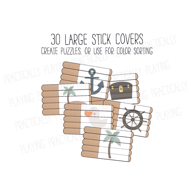 Pirate Adventures Craft Stick Covers and Toppers C