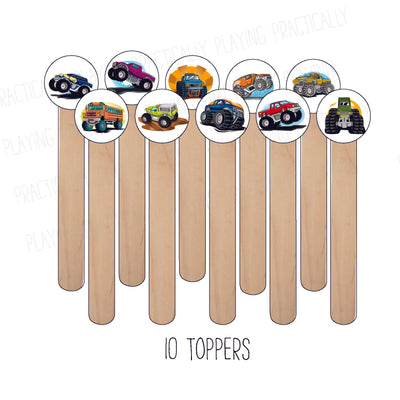 Monster Trucks Craft Stick Covers and Toppers C
