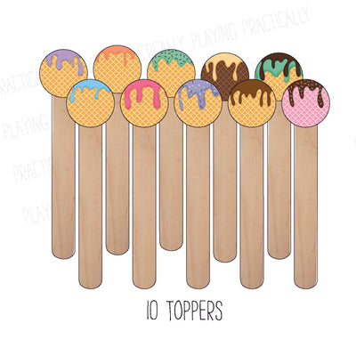 Ice Cream Craft Stick Covers and Toppers C