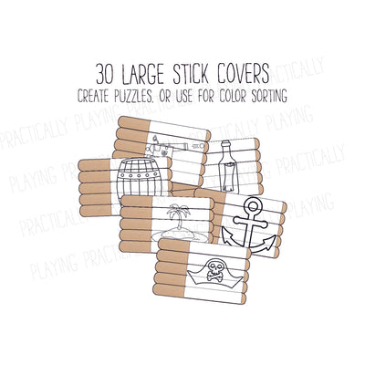 Pirate Adventures Craft Stick Covers and Toppers D