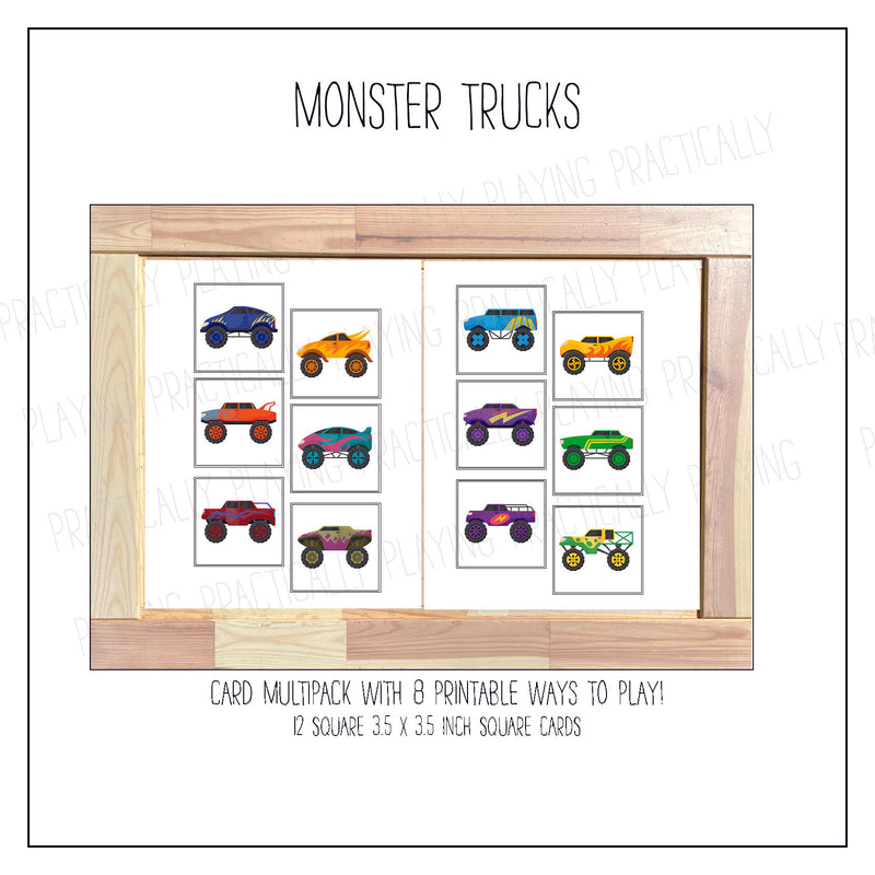 Monster Trucks Card Pack & Print and Fold Box D