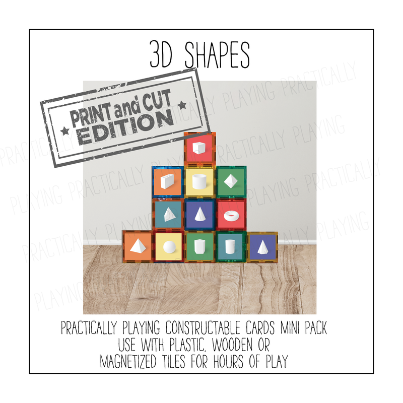 3D Shapes Constructable Mini Pack - Cricut Print and Cut Compatible