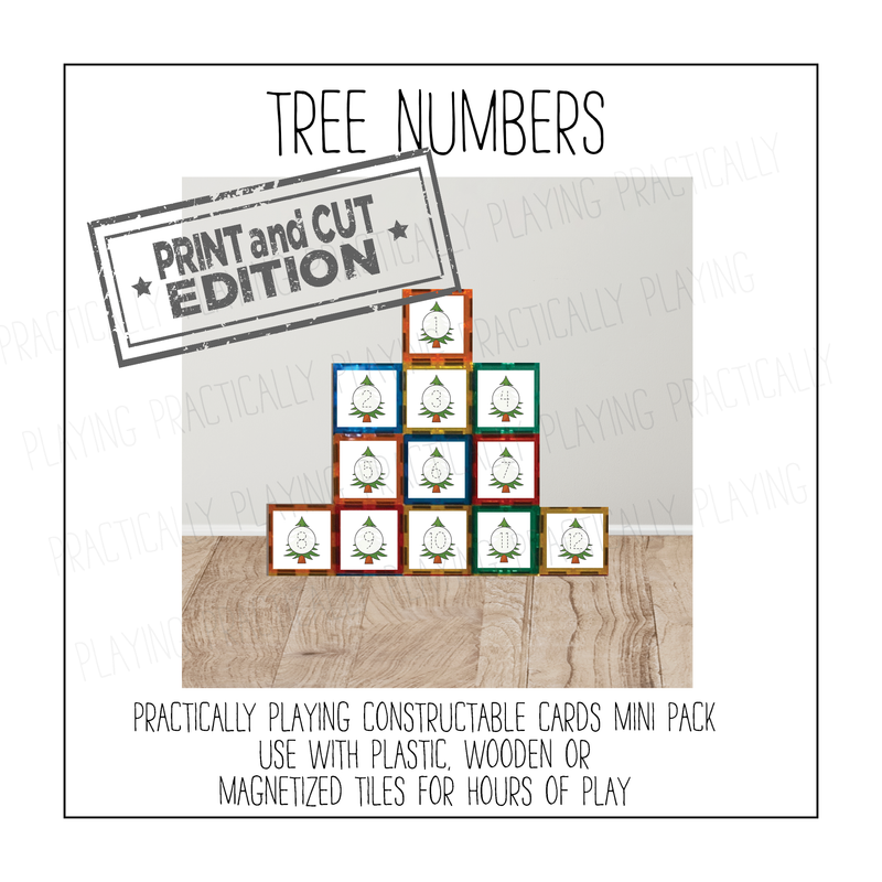 Tree Numbers Constructable Mini Pack - Cricut Print and Cut Compatible