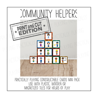 Community Helpers and Village Constructable Mini Pack - Cricut Print and Cut Compatible