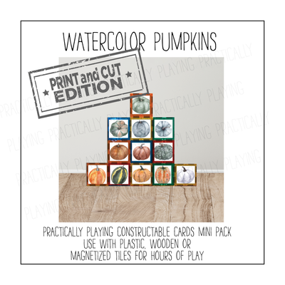 Watercolor Pumpkins Constructable Mini Pack - Cricut Print and Cut Compatible