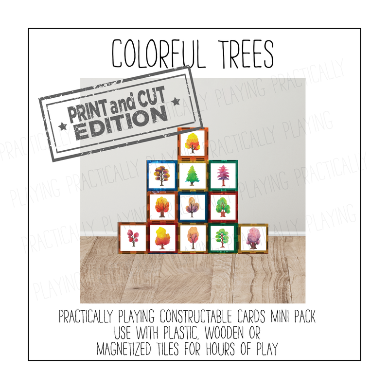 Colorful Trees Constructable Mini Pack - Cricut Print and Cut Compatible