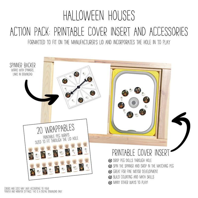 Halloween Houses & Ghosts Printable Cover Action Pack