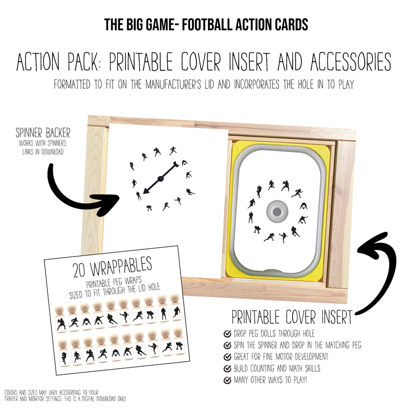 The Big Game Football Action Cards Printable Play Pack