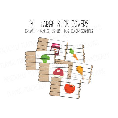 Grocery Store Craft Stick Covers and Toppers