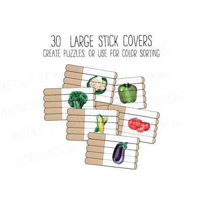 Farmer's Market Craft Stick Covers and Toppers
