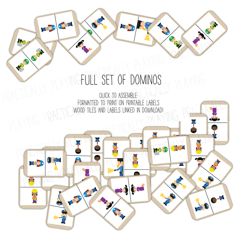Community Helpers and Village Domino Game Pack
