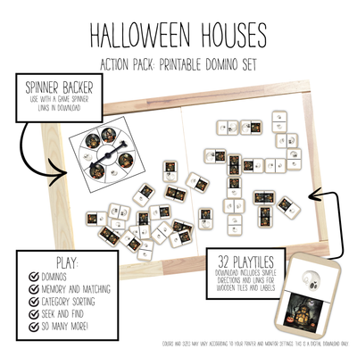 Halloween Houses & Ghosts Domino Game Pack