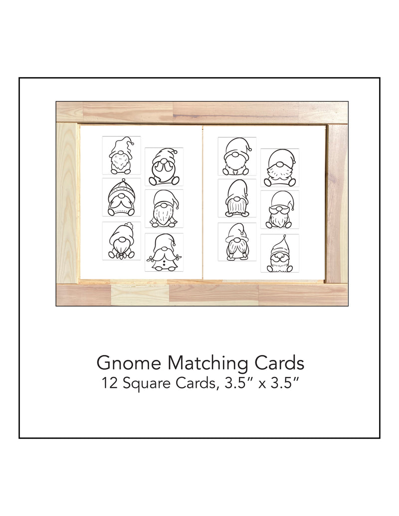 Gnome Matching Cards, Black and White