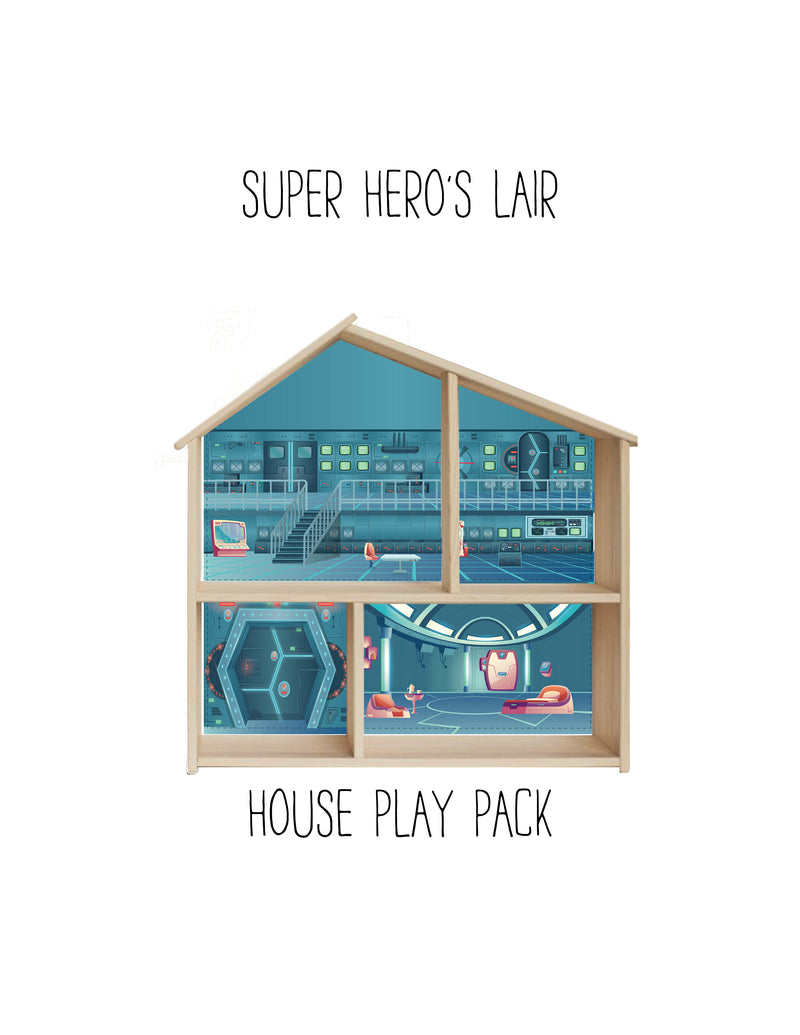 Super Hero Lair Dollhouse Insert