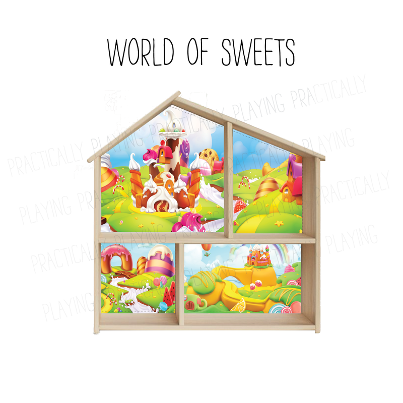 World of Sweets Dollhouse Printable Wallpaper