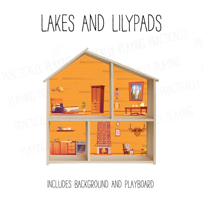 Lakes and Lily Pads- Log Cabin House