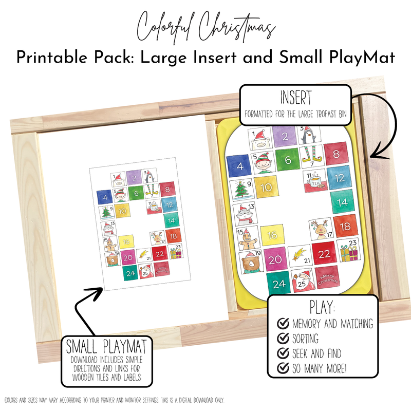 Colorful Advent Cards Insert, Poster or PlayBoard Pack