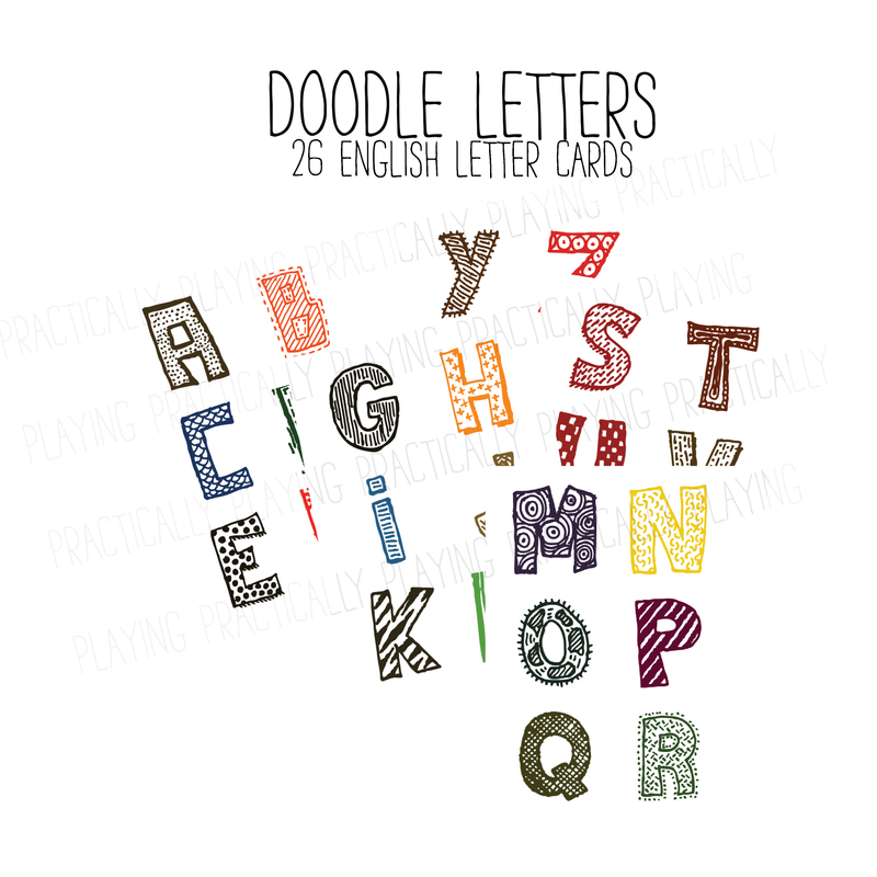 Doodle Alphabet Card Pack & Print and Fold Box