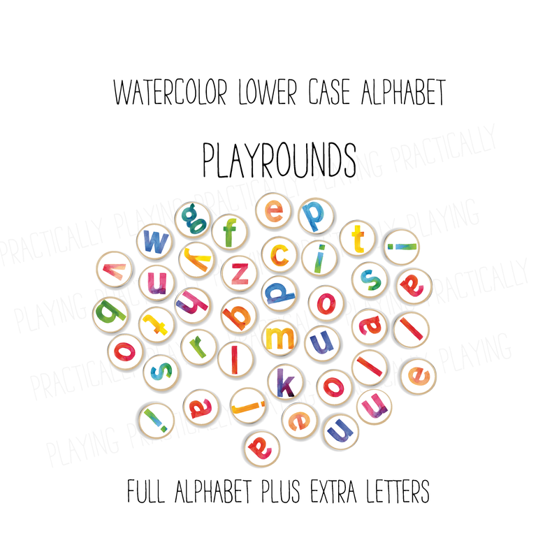 Watercolor Lowercase Alphabet PlayRound Mega Pack