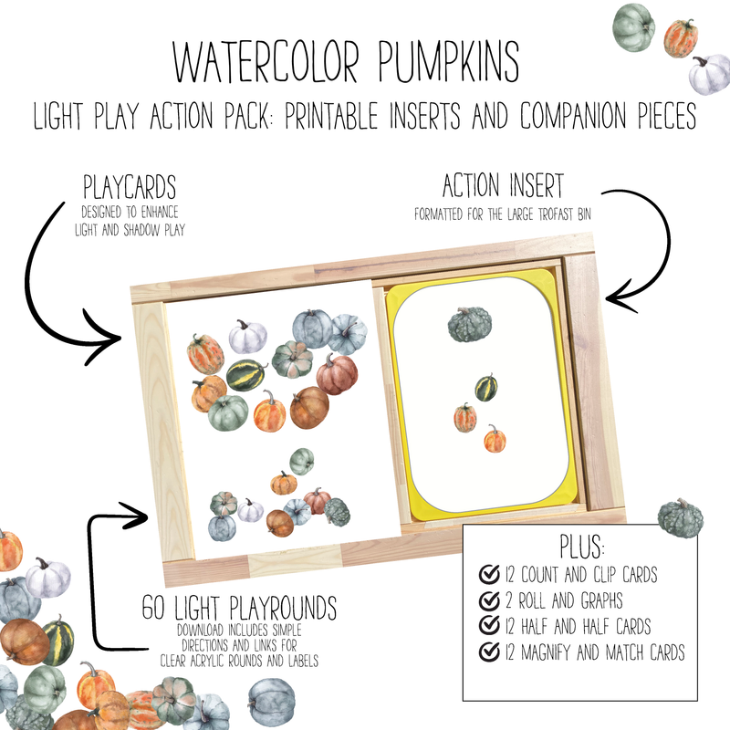 Watercolor Pumpkins Light Play Action Pack